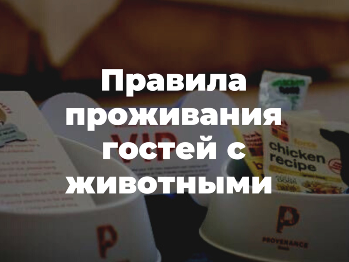 Правила проживания гостей с домашними животными